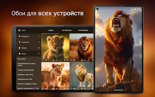 Скриншот 6 — Обои со львами | Львы от 7Fon