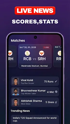 Скриншот 3 — Cricket Live Score: IPL 2026