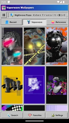 Скриншот 1 — Vaporwave Wallpapers & Radio