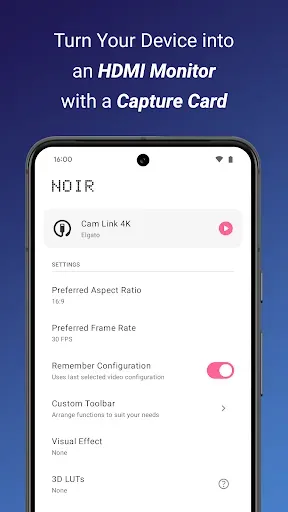 Скриншот 2 — Noir Pro: USB Camera HDMI Link