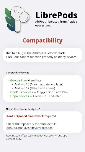 Скриншот 1 — LibrePods