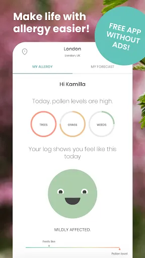 Скриншот 1 — klarify: Pollen & Allergy App