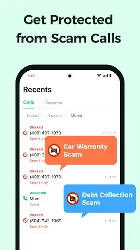 Скриншот 2 — Spam Call Blocker for Android