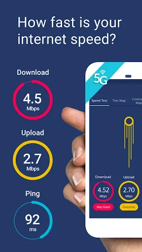 Скриншот 1 — Meteor Speed Test - Ad Free