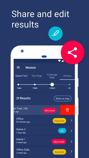Скриншот 5 — Meteor Speed Test - Ad Free