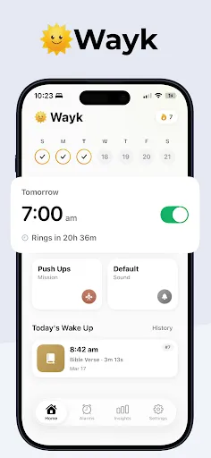 Скриншот 1 — Wayk - Alarm Clock to Wake Up