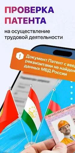 Скриншот 1 — Проверка депортации, патента