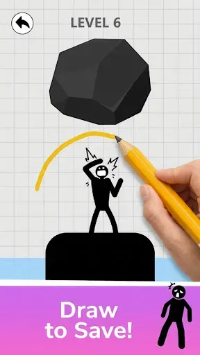 Скриншот 1 — Save Stickman: Brain Draw Line
