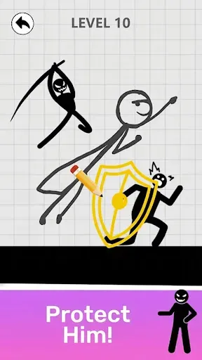 Скриншот 3 — Save Stickman: Brain Draw Line