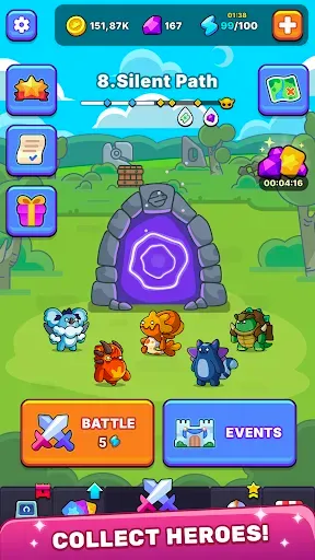 Скриншот 1 — Roll & Wall: Idle Roguelike TD