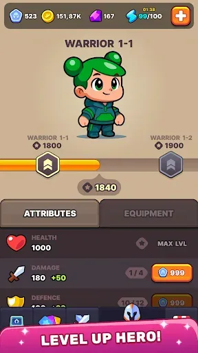 Скриншот 5 — Roll & Wall: Idle Roguelike TD