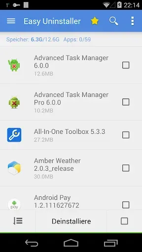 Скриншот 1 — Easy Uninstaller - удаления
