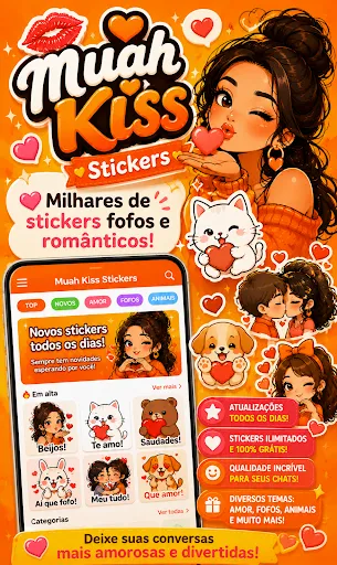 Скриншот 1 — Muah Kiss Stickers - WASticker
