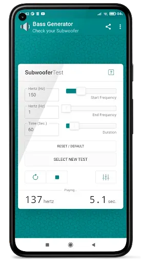 Скриншот 1 — Bass Generator. Subwoofer Test