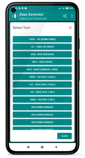 Скриншот 2 — Bass Generator. Subwoofer Test