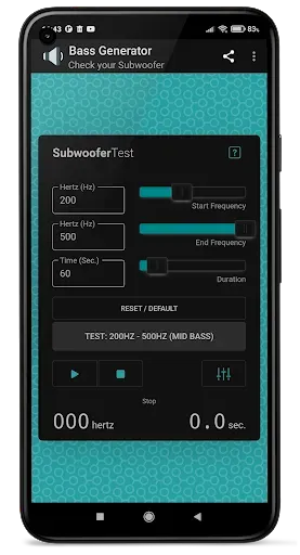 Скриншот 6 — Bass Generator. Subwoofer Test