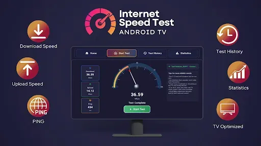 Скриншот 1 — Тест скорости - Android TV