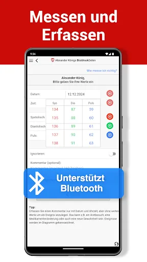 Скриншот 1 — BlutdruckDaten: Werte im Griff