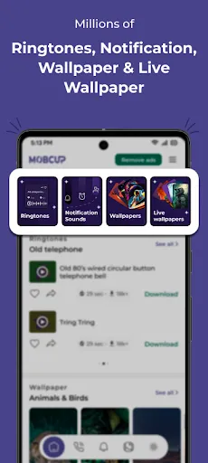 Скриншот 1 — MobCup Ringtones & Wallpapers