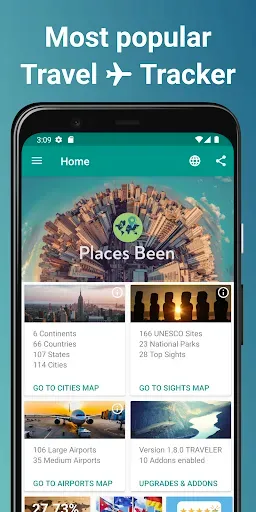 Скриншот 1 — Places Been - Travel Tracker
