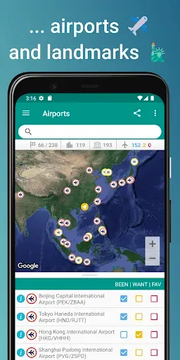 Скриншот 4 — Places Been - Travel Tracker