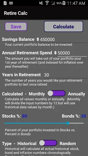 Скриншот 2 — Retirement Calculator Simulato
