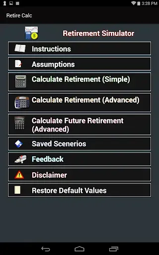 Скриншот 8 — Retirement Calculator Simulato