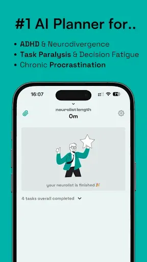 Скриншот 1 — neurolist꞉ AI Planner for ADHD