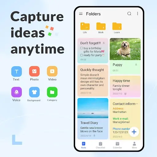 Скриншот 1 — Nice Color Note,ToDo, Calendar