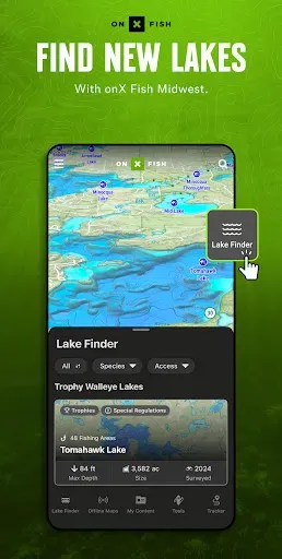 Скриншот 1 — onX Fish: Midwest Fishing App