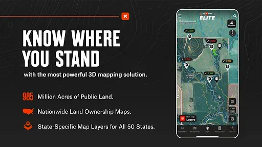 Скриншот 1 — onX Hunt: Offline Hunting Maps