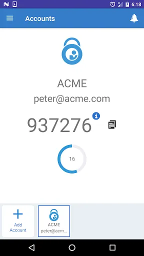 Скриншот 1 — Oracle Mobile Authenticator
