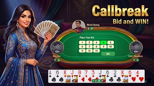 Скриншот 1 — Callbreak Online: Lakadi Tash
