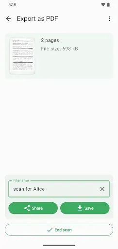 Скриншот 3 — FairScan – Simple PDF Scanner