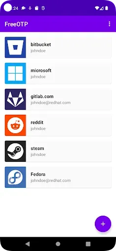 Скриншот 1 — FreeOTP Authenticator