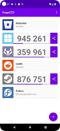 Скриншот 2 — FreeOTP Authenticator