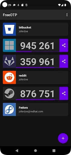 Скриншот 4 — FreeOTP Authenticator