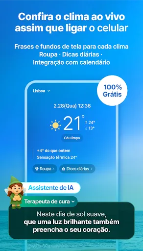 Скриншот 1 — WeatherPop Português (+alarme)