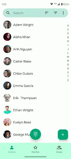 Скриншот 1 — Fossify Contacts