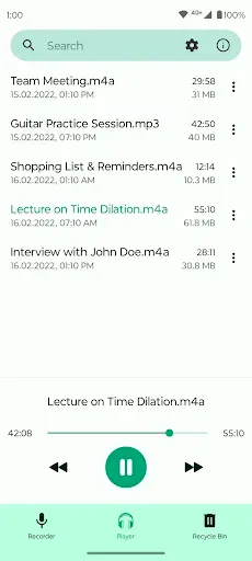 Скриншот 2 — Fossify Voice Recorder Beta