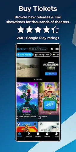 Скриншот 1 — Atom - Movie Tickets & Times