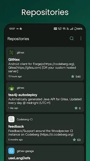 Скриншот 2 — GitNex for Forgejo / Gitea