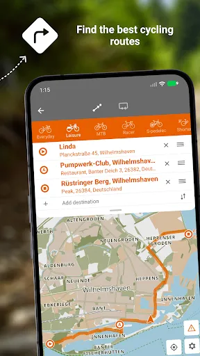 Скриншот 2 — Naviki – Bike navigation