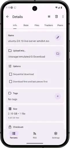 Скриншот 3 — LibreTorrent