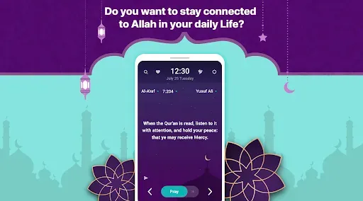 Скриншот 1 — MuslimOn: Quran Doa Lockscreen