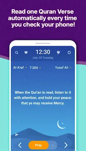 Скриншот 2 — MuslimOn: Quran Doa Lockscreen