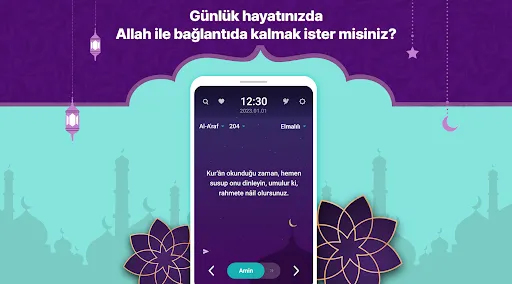 Скриншот 1 — MuslimOn: Kuran, Kilit ekranı