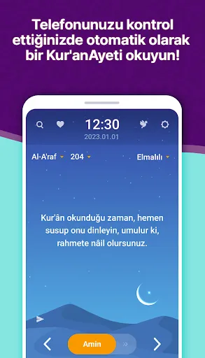 Скриншот 2 — MuslimOn: Kuran, Kilit ekranı