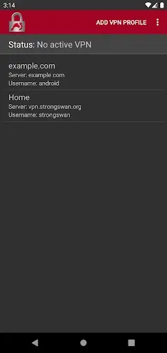 Скриншот 1 — strongSwan VPN Client
