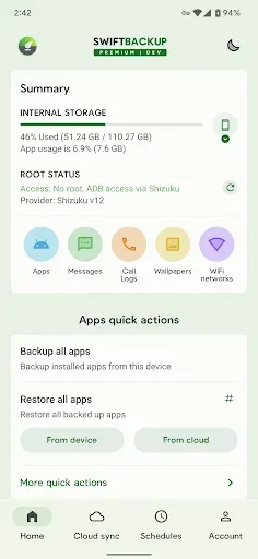 Скриншот 1 — Swift Backup